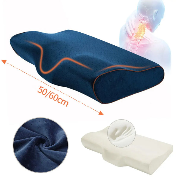 Orthopedic Memory Foam Pillow 60x34cm Slow Rebound Soft Memory Slepping Pillows Butterfly Shaped Relax The Cervical For Adult