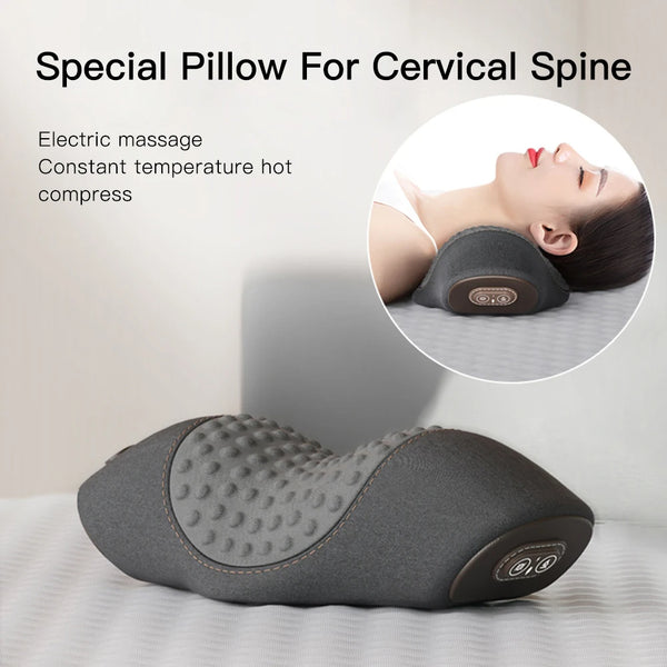 Vibration Heating Waist Massager Lumbar Pillow Back Stretcher Waist Protcetion Relax Back Pain Relief Waist Support Lumbar Pad