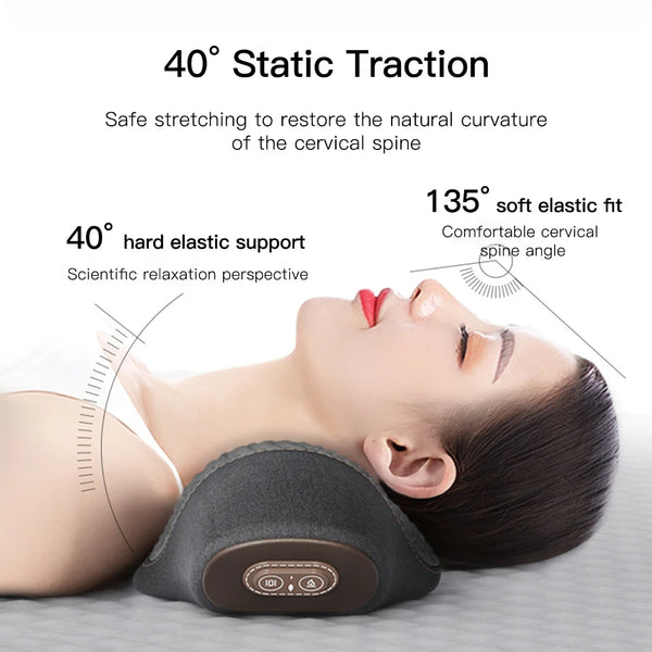 Vibration Heating Waist Massager Lumbar Pillow Back Stretcher Waist Protcetion Relax Back Pain Relief Waist Support Lumbar Pad