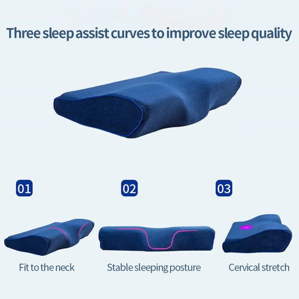 Orthopedic Memory Foam Pillow 60x34cm Slow Rebound Soft Memory Slepping Pillows Butterfly Shaped Relax The Cervical For Adult