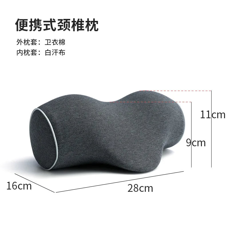 Memory Foam Cervical Pillow Anti-arch Traction Pillow Portable Protect Cervical Spine Ergonomic Travel Sleeping Neck Pillow