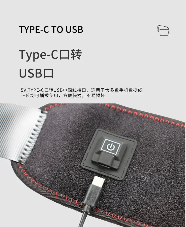 USB Heating Warm Hot Elbow Pad Belt Wrap Brace Support Massager Arm Sleeve Vibration Therapy Arthritis Joint Injury Pain