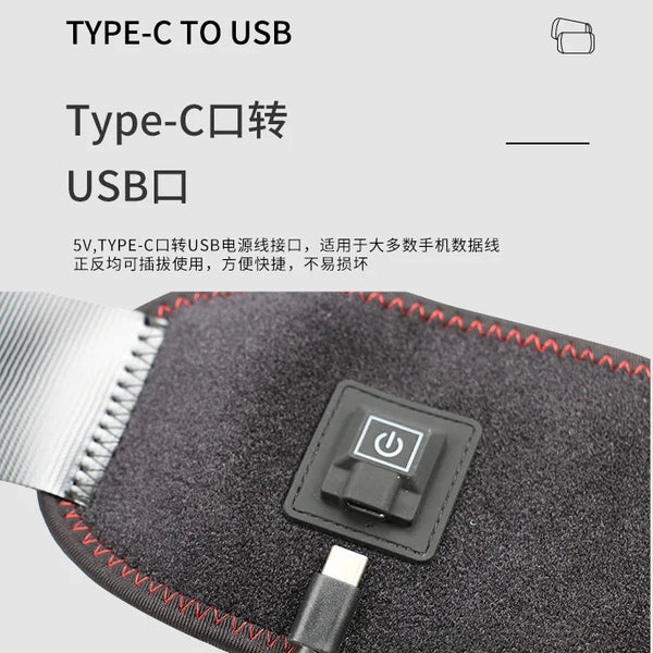 USB Heating Warm Hot Elbow Pad Belt Wrap Brace Support Massager Arm Sleeve Vibration Therapy Arthritis Joint Injury Pain