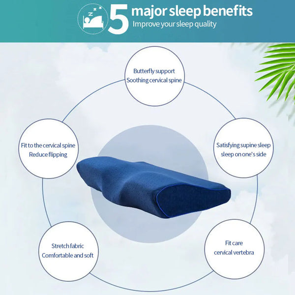 Orthopedic Memory Foam Pillow 60x34cm Slow Rebound Soft Memory Slepping Pillows Butterfly Shaped Relax The Cervical For Adult