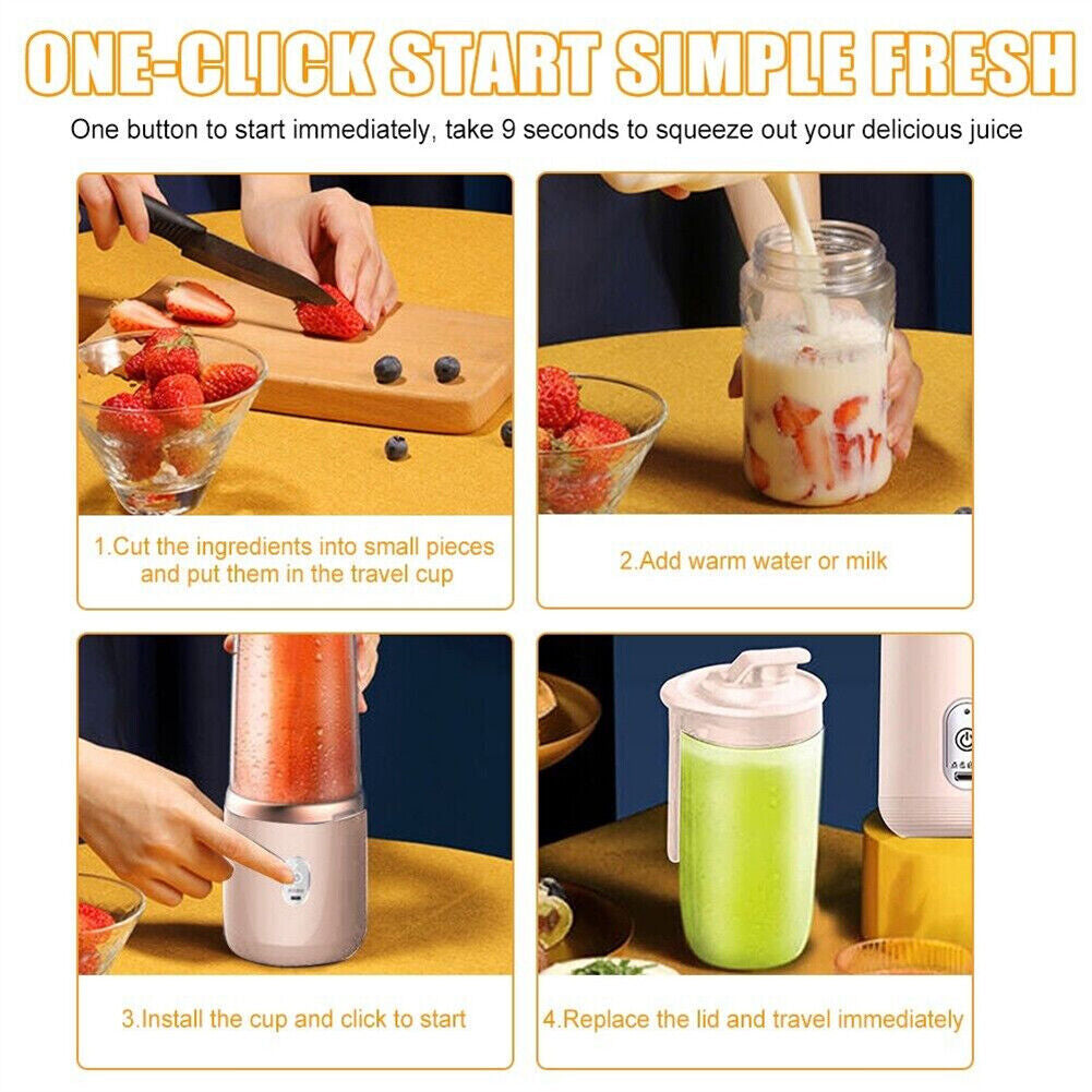 400Ml Electric Mini Juice Maker Portable Blender Smoothie Juicer Fruit Machine