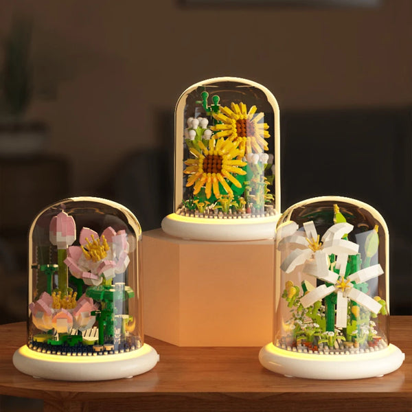 Eternal Block Flower Assembly Bouquet Desktop Decoration Block Flower Children'S Puzzle Assembly Toy Bouquet