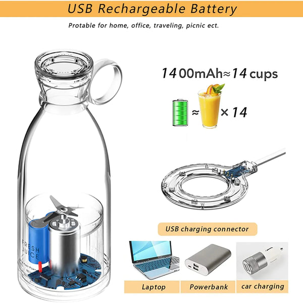 Portable Blender Orange Juicer Electric Fresh Juice Extractors Wireless Blender Bottle Smoothie Blender Citrus Squeezer Bullet