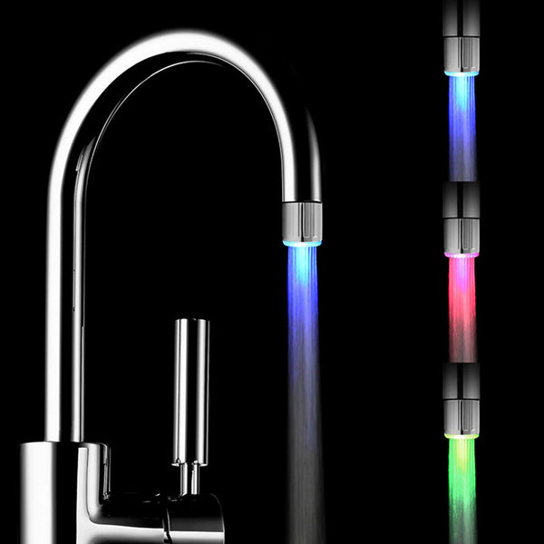 LED Temperature Sensitive 1/3/7-Color Light-Up Faucet Kitchen Bathroom Glow Water Saving Faucet Aerator Tap Nozzle Shower