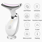 Wavy Chic Beauty Facial Massager, 7 Color Wavy Acne Beauty Microcurrent Facial Device Skin Firming for Face Neck Beauty Device,