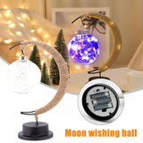 Moon Lamp Sepak Takraw Line Rattan Handmade LED Hemp Rope Wrought Iron Night Light Home Decoration Sleeping Lantern Light