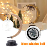 Moon Lamp Sepak Takraw Line Rattan Handmade LED Hemp Rope Wrought Iron Night Light Home Decoration Sleeping Lantern Light