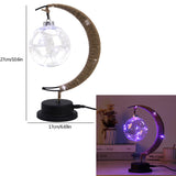 Moon Lamp Sepak Takraw Line Rattan Handmade LED Hemp Rope Wrought Iron Night Light Home Decoration Sleeping Lantern Light