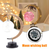 Moon Lamp Sepak Takraw Line Rattan Handmade LED Hemp Rope Wrought Iron Night Light Home Decoration Sleeping Lantern Light
