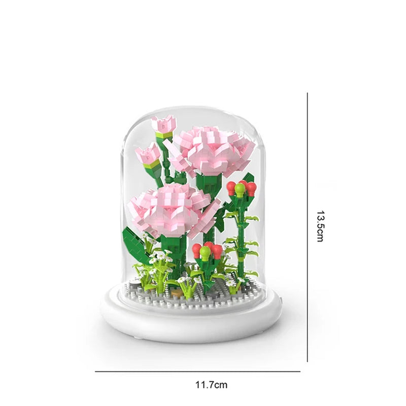 Eternal Block Flower Assembly Bouquet Desktop Decoration Block Flower Children'S Puzzle Assembly Toy Bouquet