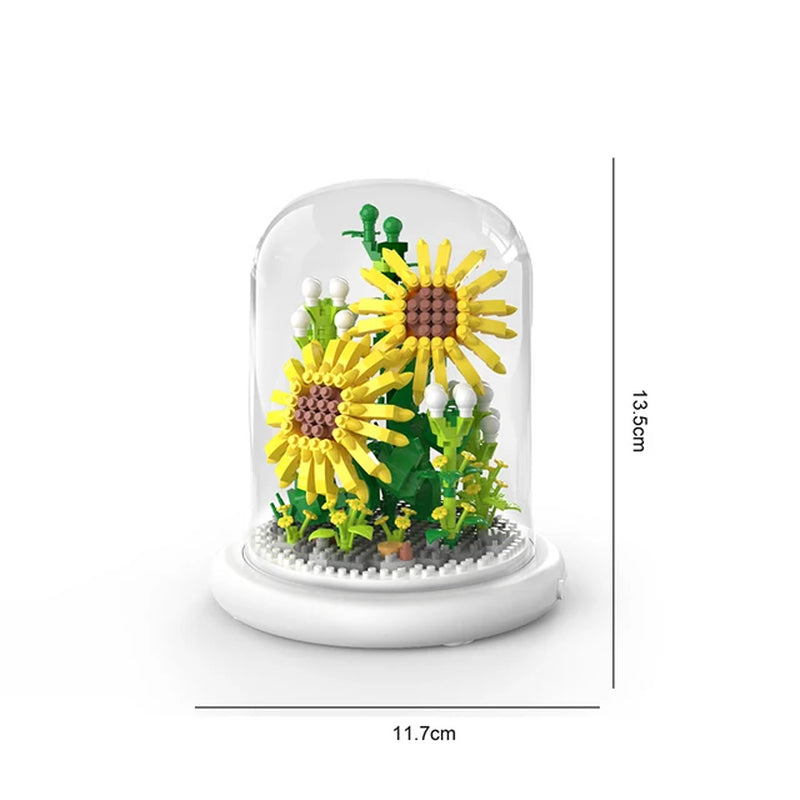 Eternal Block Flower Assembly Bouquet Desktop Decoration Block Flower Children'S Puzzle Assembly Toy Bouquet