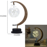 Moon Lamp Sepak Takraw Line Rattan Handmade LED Hemp Rope Wrought Iron Night Light Home Decoration Sleeping Lantern Light