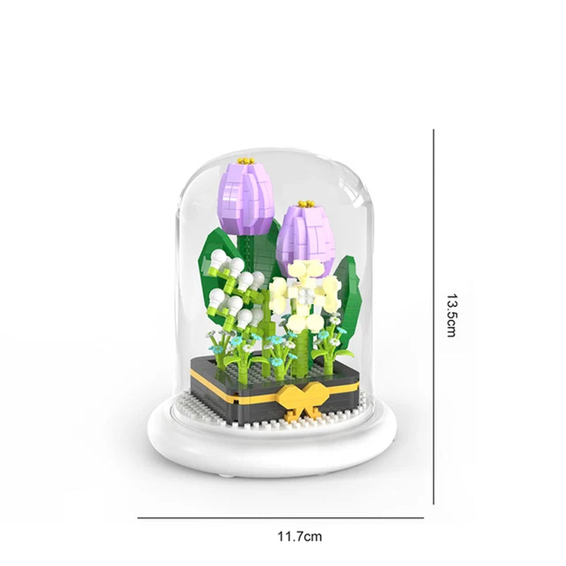 Eternal Block Flower Assembly Bouquet Desktop Decoration Block Flower Children'S Puzzle Assembly Toy Bouquet