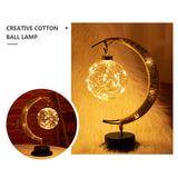 Moon Lamp Sepak Takraw Line Rattan Handmade LED Hemp Rope Wrought Iron Night Light Home Decoration Sleeping Lantern Light