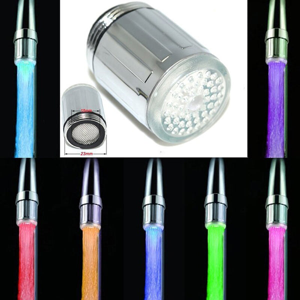 LED Temperature Sensitive 1/3/7-Color Light-Up Faucet Kitchen Bathroom Glow Water Saving Faucet Aerator Tap Nozzle Shower